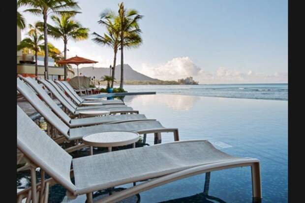Бассейн на океанском побережье в Sheraton Waikiki… ожидания и реальность, отель, реклама