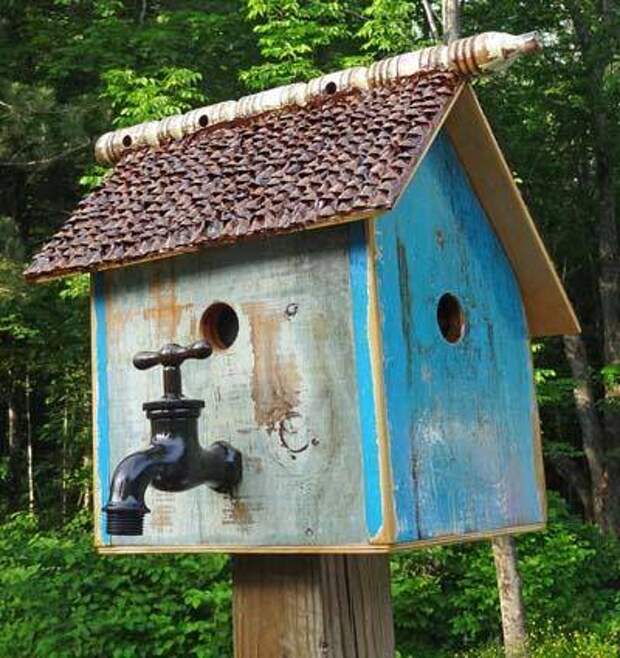 recycling ideas for making various birdhouse designs
