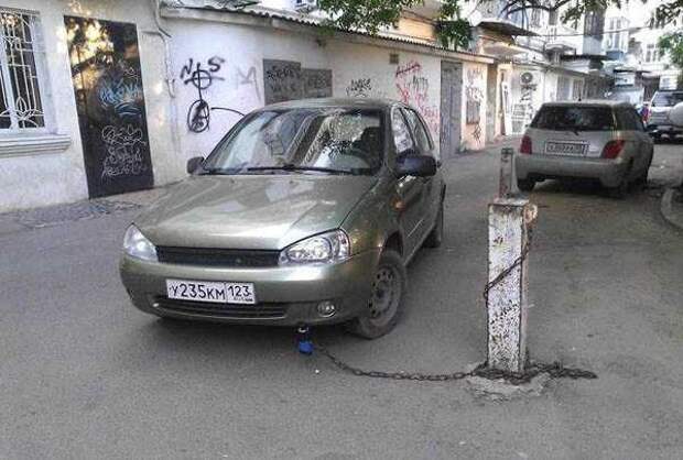 машина на цепи