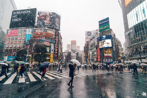 Snowy Shibuya, Tokyo