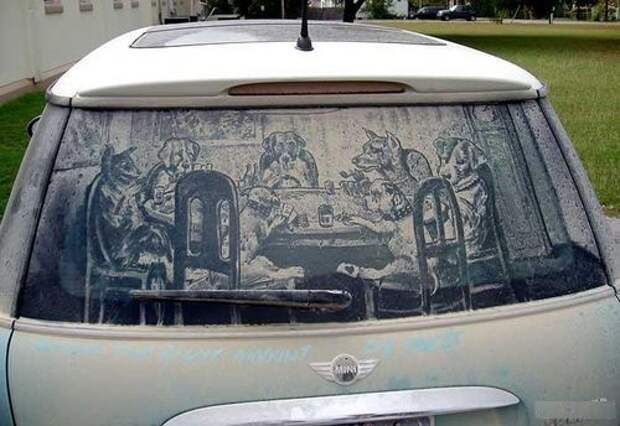 Рисунки на грязных авто