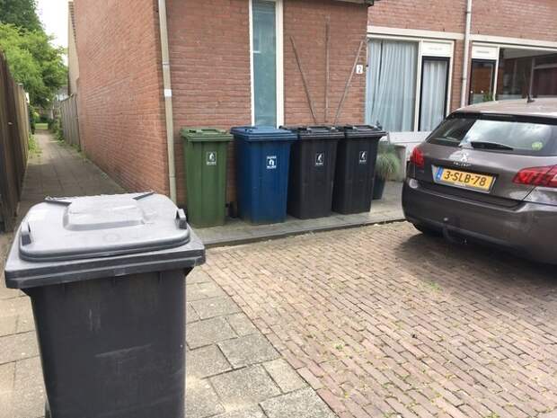 У каждого дома стоят два - три контейнера в мире, все для людей, гениально, голландия, люди, мусор, уборка