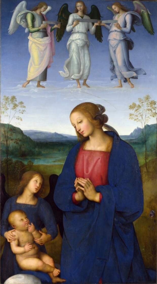 Перуджино.Мадонна с младенцем и ангелом