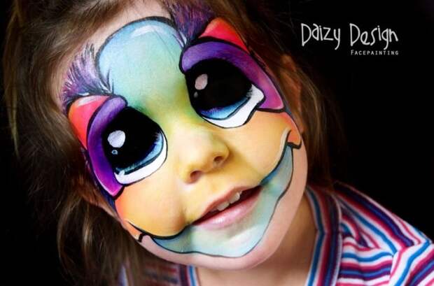 daizy design, кристи льюис, рисунки на лицах 