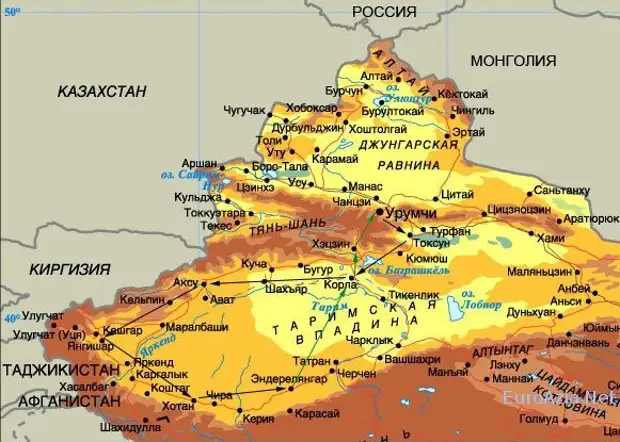 Карта уйгурского района