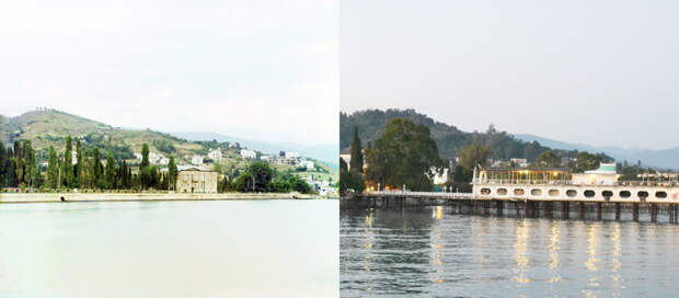 Сухум с моря в 1912 и 2015 годах город, сочи, фото. история