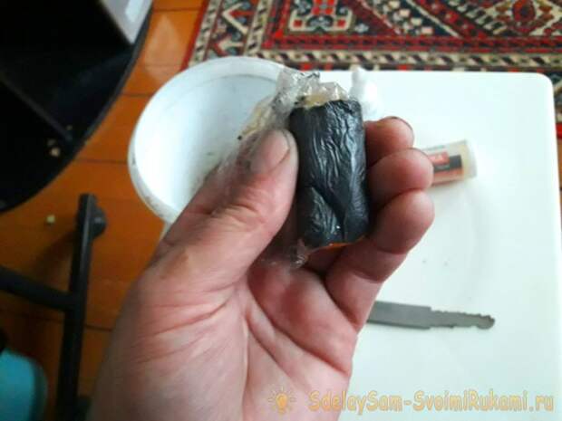 Рукоять для ножа из холодной сварки