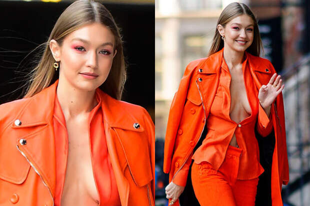 Джиджи Хадид обнажила грудь и живот на прогулке по зимнему Нью-Йорку