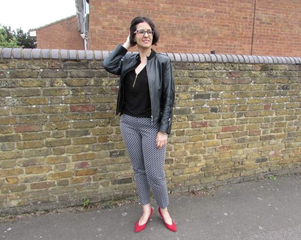 Cigarette trousers and biker jacket Cigarette trousers and biker jacket