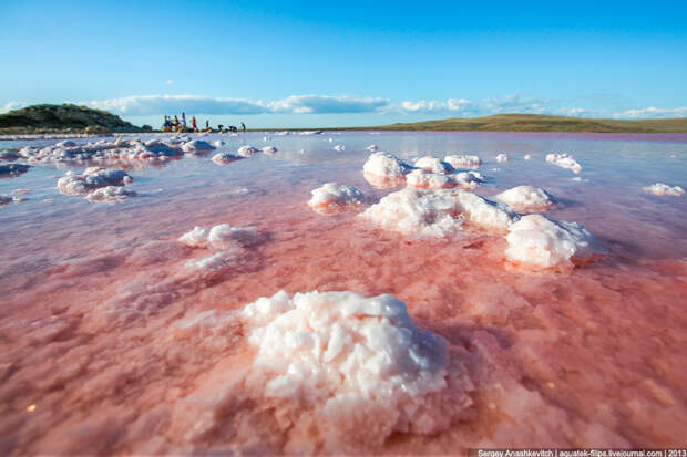 Кояшское Соленое озеро розового цвета