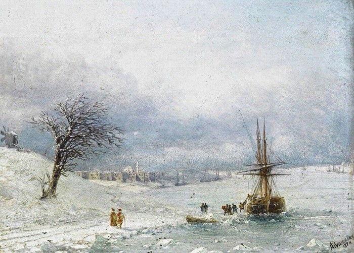 Зимний пейзаж. (1874). Автор. И.К.Айвазовский. Зимний пейзаж. (1874). Автор. И.К.Айвазовский.