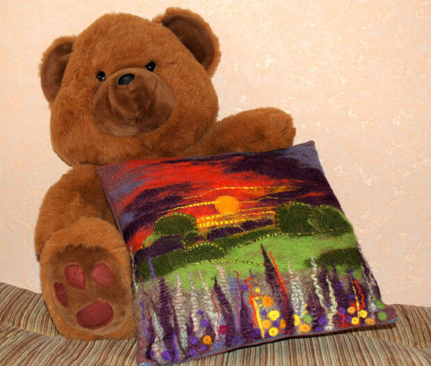 Уникальная крышка подушки (Sunset - игла войлочных искусства) 16 
