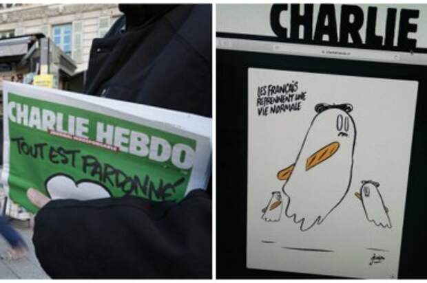 Новая скандальная карикатура Charlie Hebdo посвящена терактам в Париже