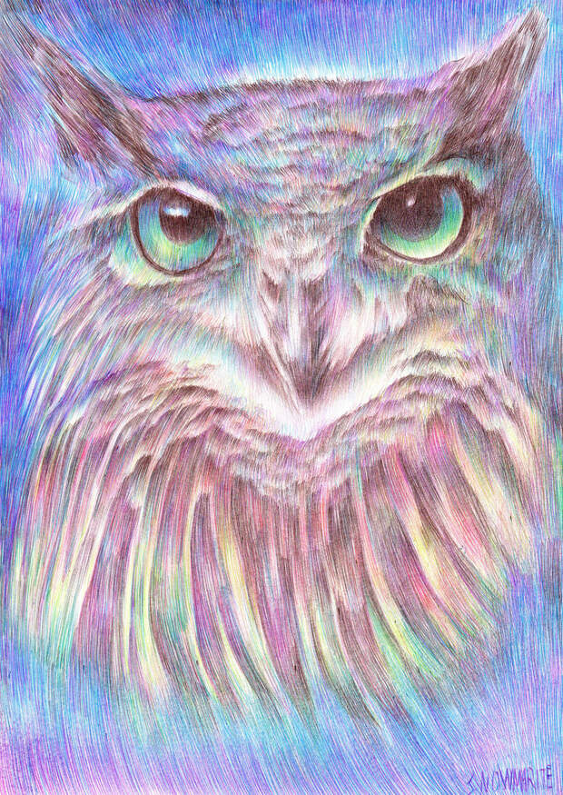Vivid Owl by snowmarite