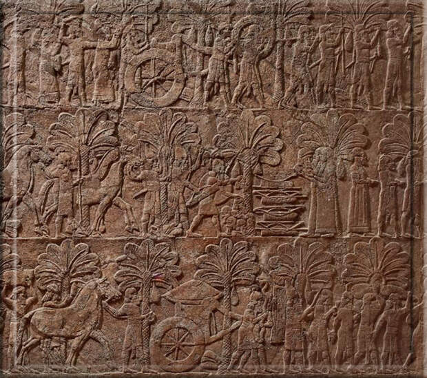 Рельеф, изображающий захват Вавилона ассирийцами. 638–625 гг. до н.э. Рельеф, изображающий захват Вавилона ассирийцами. 638–625 гг. до н.э.