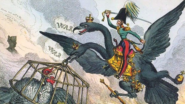 Хит Уильям. Аллегория Русско-турецкой войны 1828–1829 годов. По-английски слова «Турция» и...