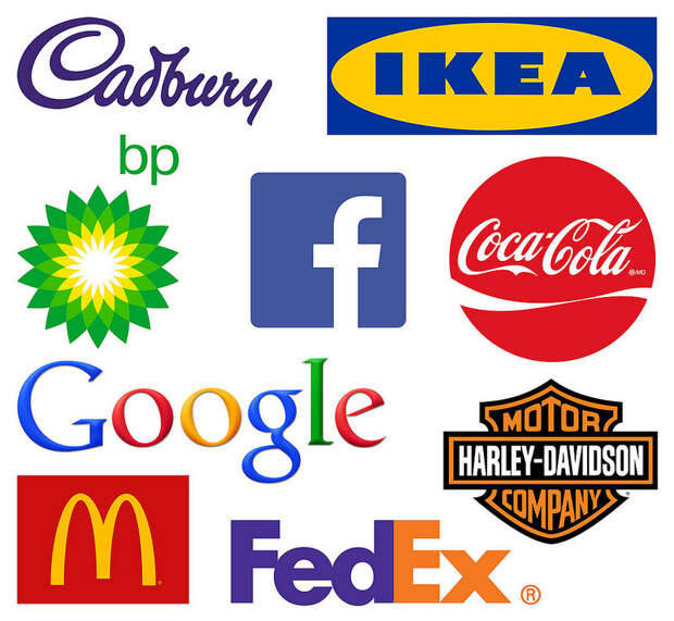 Famous logos with distinctive colour palettes
