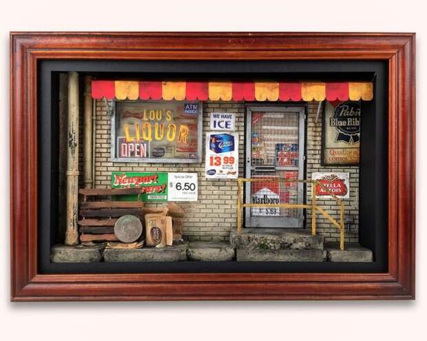 Ryan Monahan, an artist based out of Illinois, is shrinking cities into amazing miniature works of art.