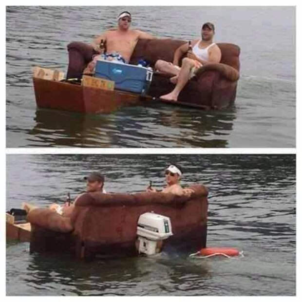 диван в море