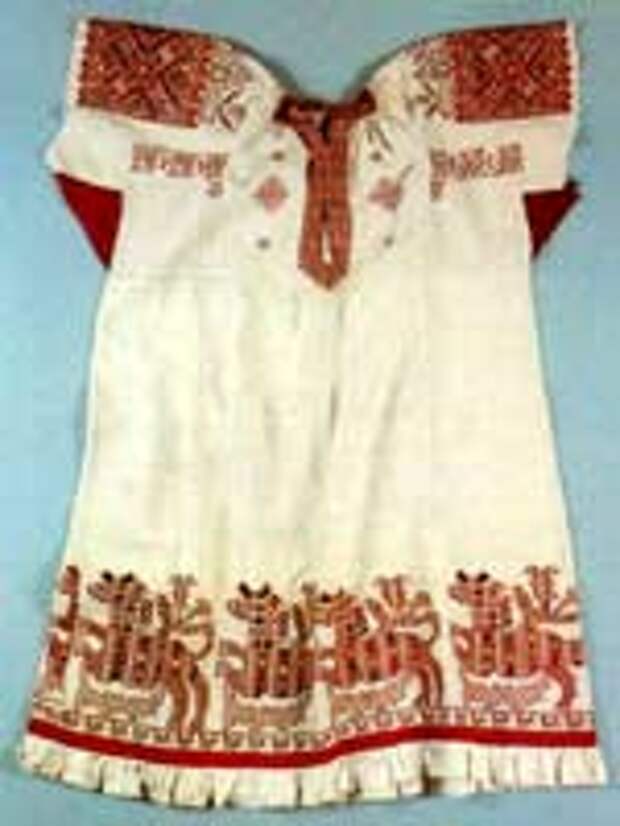 Свастика на женской рубахе, конец 19 в, Олонецкая губ.