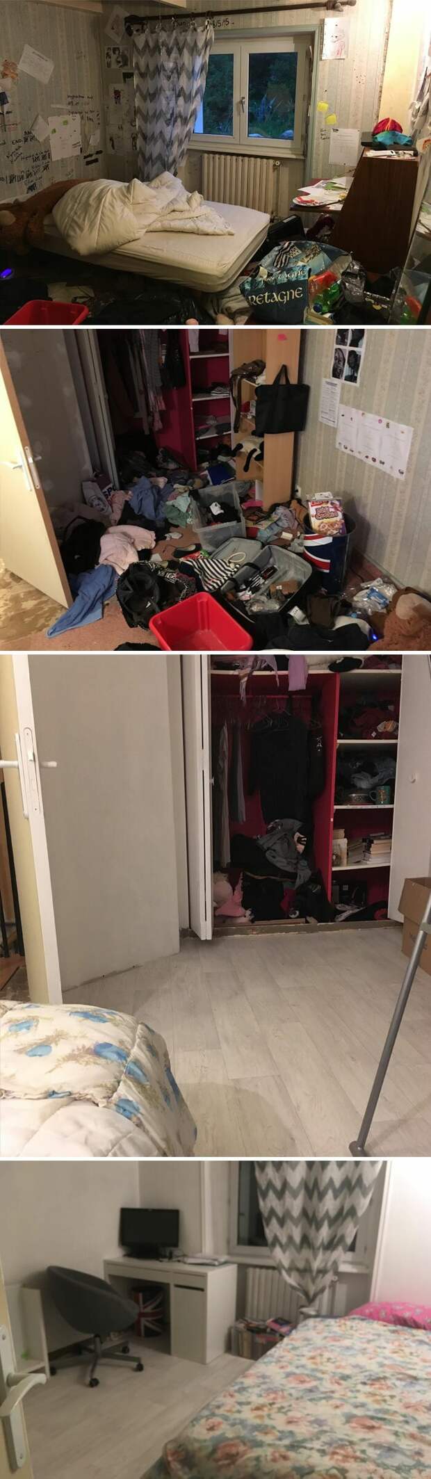 Комната до и после перестановки