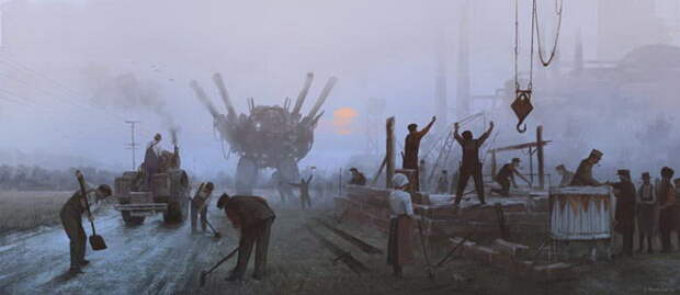 Война прошлого и будущего: картины Jakub Rozalski Война прошлого и будущего: картины Jakub Rozalski