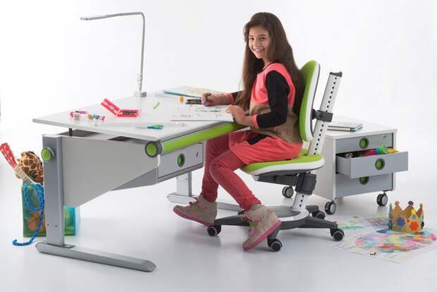 Растущая мебель Moll, детская мебель-трансформер, письменный стол школьника