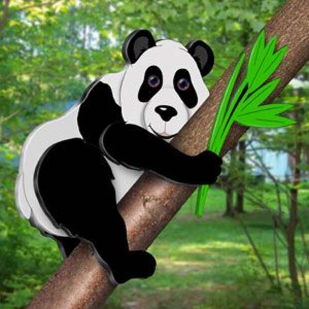 3D Panda Bear DIY Woodcraft Pattern #2415 - “Who doesn’t like Pandas?” You can have this adorable panda in your tree just by following our easy to use pattern and a few simple instructions. 20"H x 33"W x 10"D. Pattern by Sherwood Creations #woodworking #woodcrafts #pattern #yardart #crafts #3D #animal #panda