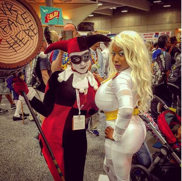 8. Харли Квинн и Шторм comic-con, костюм, пара, фестиваль