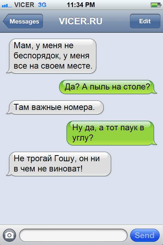 смс от детей на каникулах 