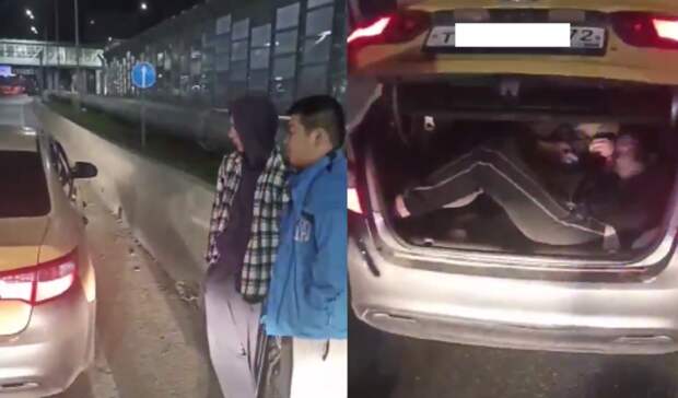 В Тюмени остановили такси, в багажнике которого ездили молодые люди с банкоматом