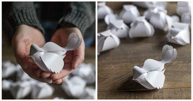 Изящные птички из бумаги своими руками + шаблон