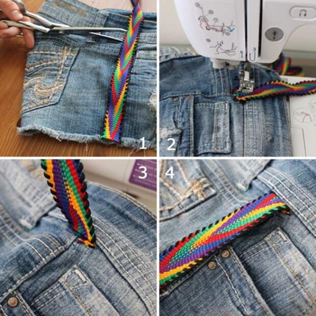 Переделка джинсовых шорт (3+3DIY)