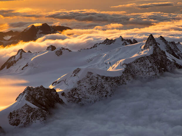 Aerials of Southern Alps, Fox Glacier, Mt. Cook and Mt. Tasman