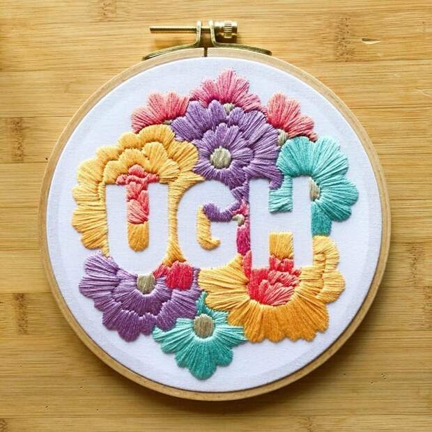 Negative space embroidery: интересный прием в вышивке