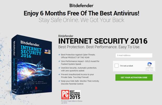 Bitdefender Internet Security на 6 месяцев бесплатно