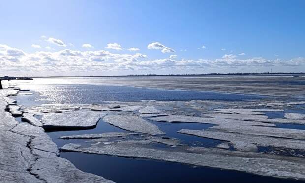 Ледоход на Северной Двине дошёл до Холмогорского округа