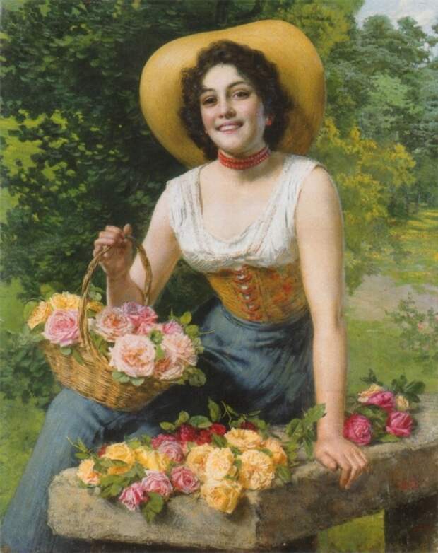 Цветочницы. Французский художник Louis Marie de Schryver (1862-1942) 