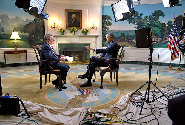 Обама во время интервью на телепередаче 60 Minutes