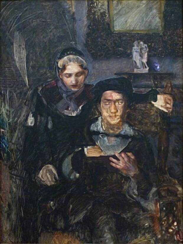 Михаил Врубель. «Гамлет и Офелия», 1884,.jpg