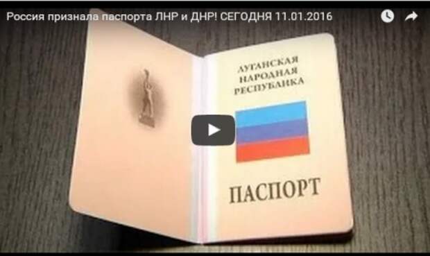 Россия признала паспорта ЛНР и ДНР! СЕГОДНЯ 11.01.2016