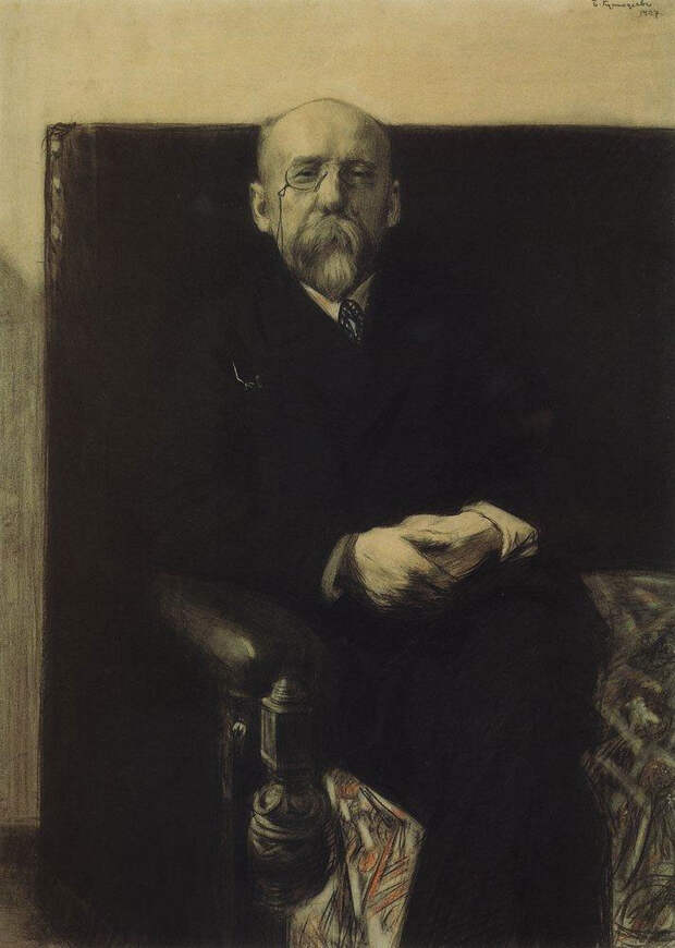 Портрет Фёдора Сологуба работы Бориса Кустодиева, 1907