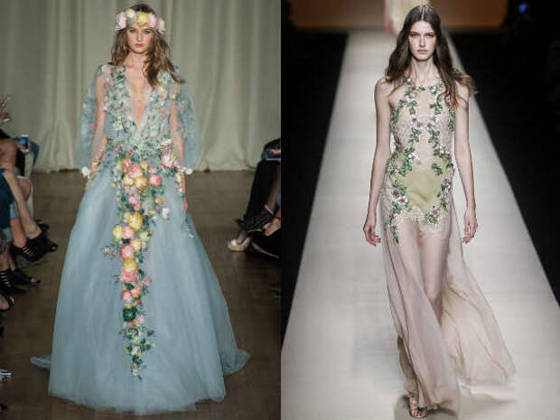 Цветочный принт модных платьев весна-лето 2015