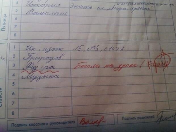 Учительские перлы из школьных дневников дневник, записи, записи в дневниках, школа, юмор