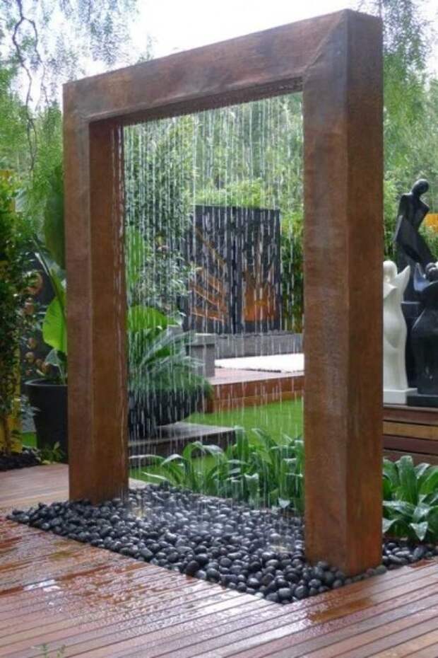Декоративный садовый водопад - находка ландшафтного дизайна