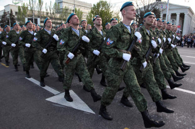 Генеральная репетиция Парада Победы в Донецке
