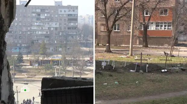 Настоящий апокалипсис: дворы многоэтажек Мариуполя превратились в стихийные кладбища