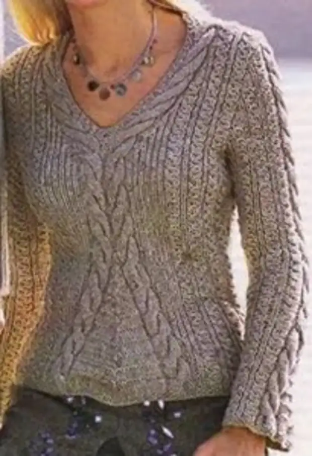 V образный вырез косами. пуловер с v образным вырезом. свитер с v образным вырезом. джемпер с v образным вырезом. V образный вырез косами.