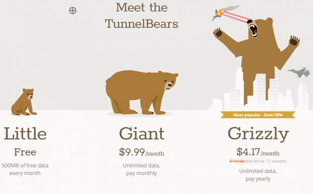 Tunnelbear Пакеты