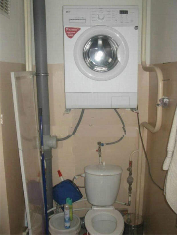 Дорогая, я нашел место для стиральной машинки!